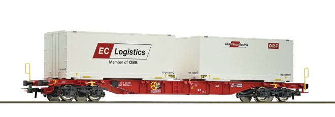 Container carrier car<br /><a href='images/pictures/Roco/Roco-76933.jpg' target='_blank'>Full size image</a>